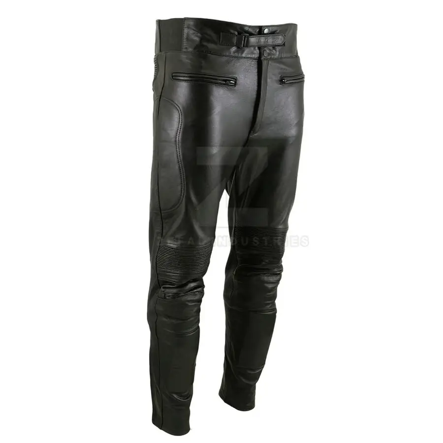 High Quality Customized Logo Lightweight Dark Men Leather Pants Breathable Casual — Zefal Industries product photograph 3 of 6