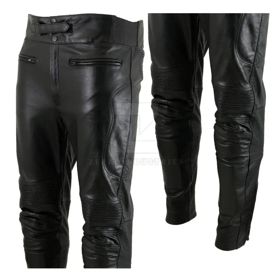 High Quality Customized Logo Lightweight Dark Men Leather Pants Breathable Casual — Zefal Industries product photograph 4 of 6