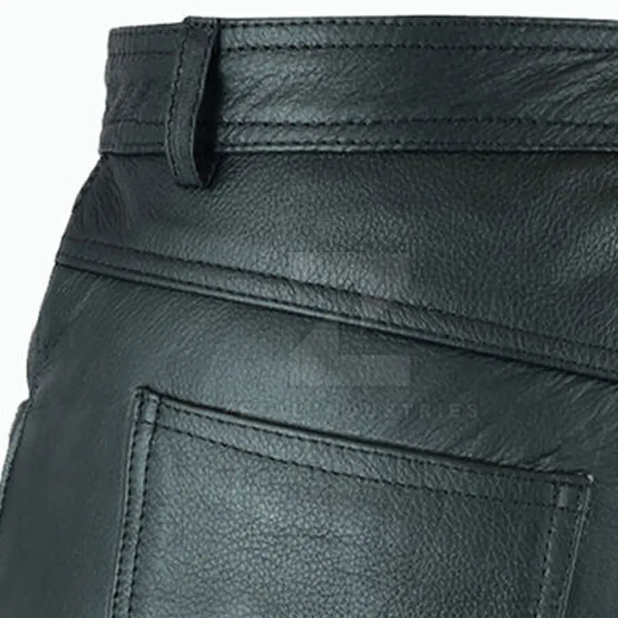 2025 New Arrival Wholesale Men Leather Pants Dark Mid Waist Customized Logo Lightweight Casual Premium Quality for Sale — Zefal Industries product photograph 6 of 6