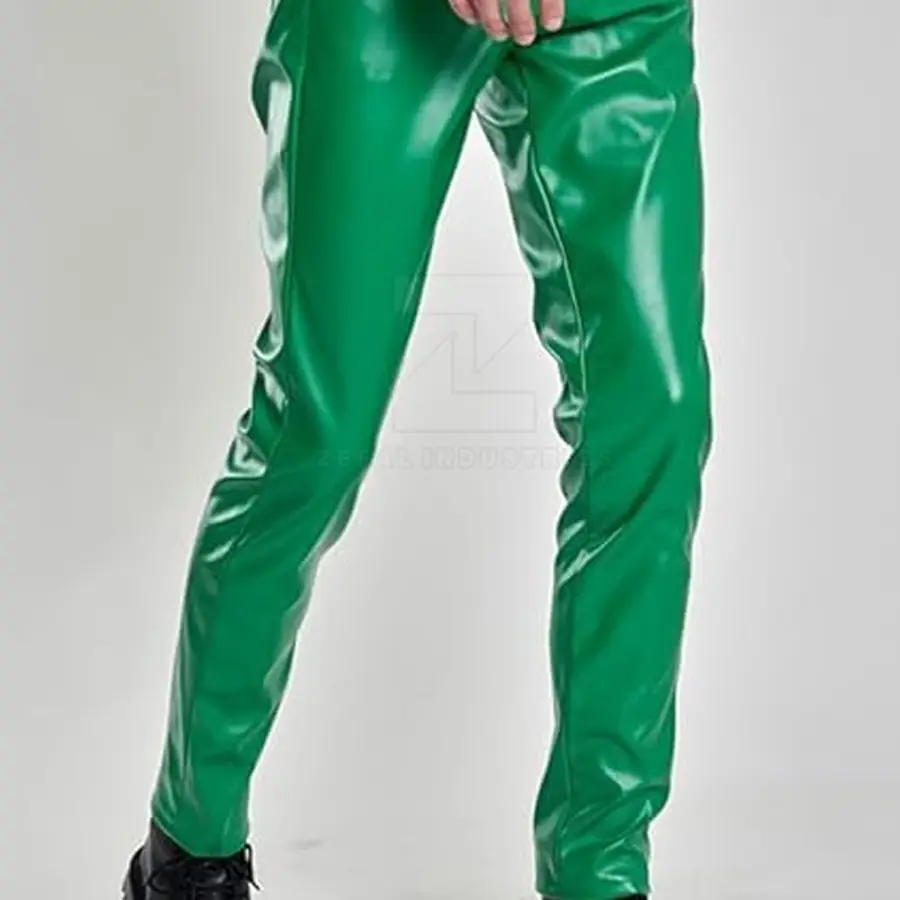 Customized Logo Design Men Leather Pants OEM Service Casual Wear Solid Color Lightweight Mid Rise Dark Wash Breathable High — Zefal Industries product photograph 5 of 6