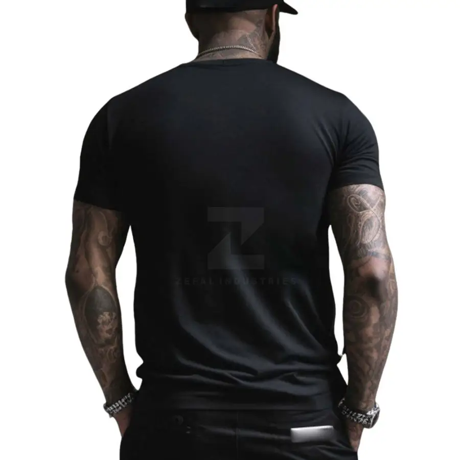 High Quality Men's Solid 100% Cotton T-Shirt with Blank Design Custom Logo Printing Eco-Friendly & Breathable O-Neck — Zefal Industries product photograph 6 of 6