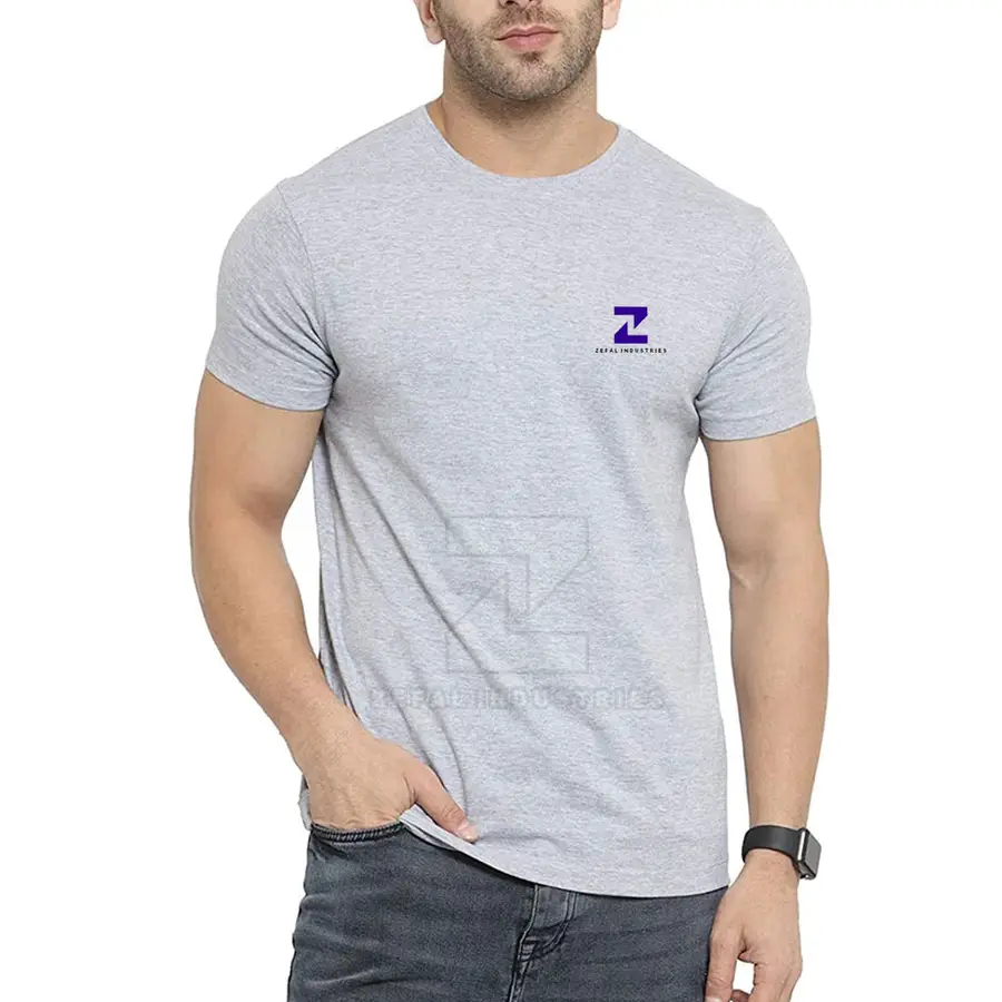 High Quality 100% Cotton Men Solid Regular Fit T-Shirt Short Sleeves OEM Service Custom Logo Eco-Friendly Breathable Summer — Zefal Industries product photograph 1 of 6
