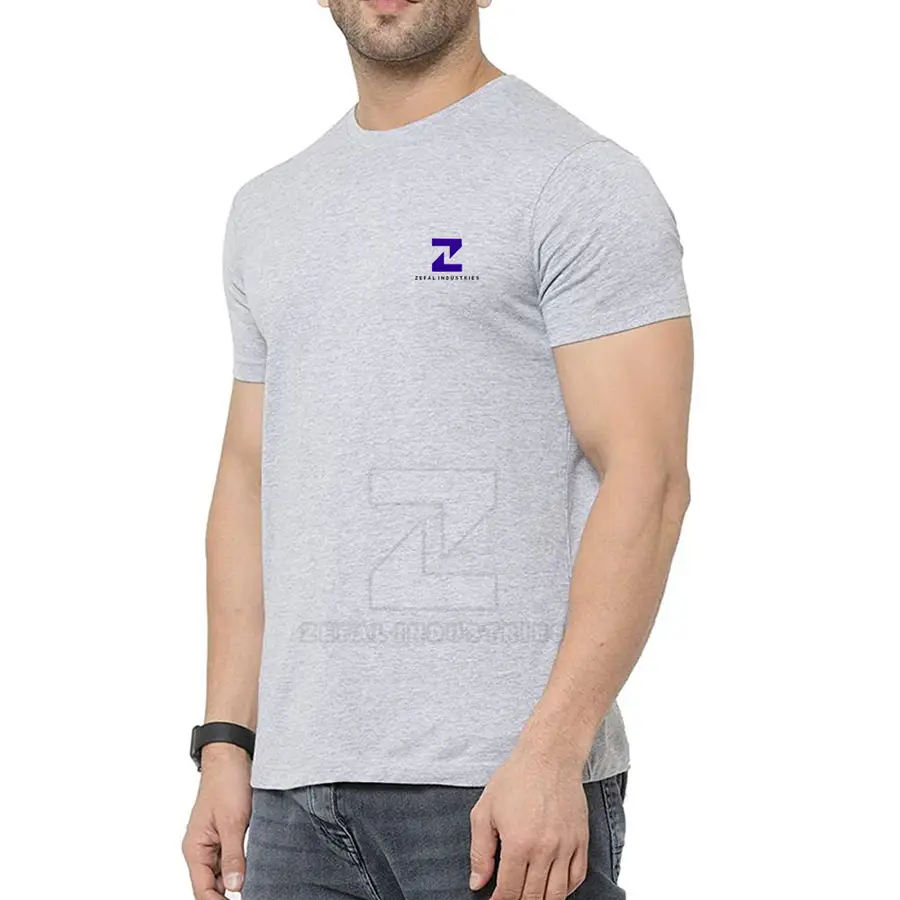 High Quality 100% Cotton Men Solid Regular Fit T-Shirt Short Sleeves OEM Service Custom Logo Eco-Friendly Breathable Summer — Zefal Industries product photograph 2 of 6