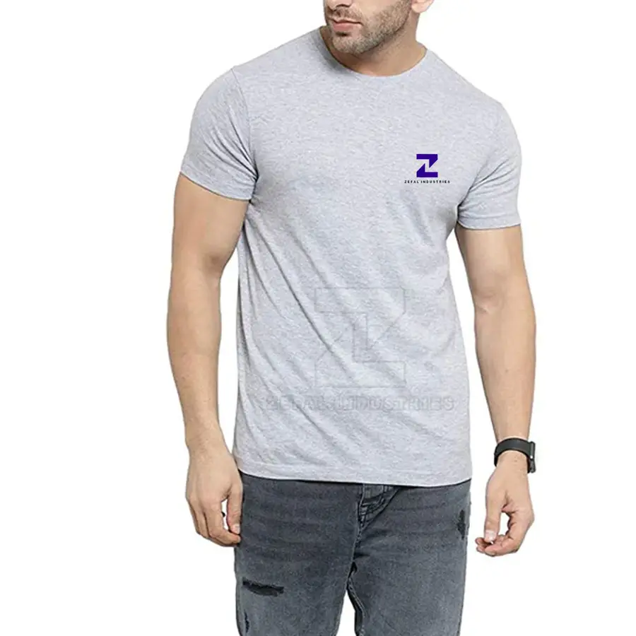 High Quality 100% Cotton Men Solid Regular Fit T-Shirt Short Sleeves OEM Service Custom Logo Eco-Friendly Breathable Summer — Zefal Industries product photograph 4 of 6