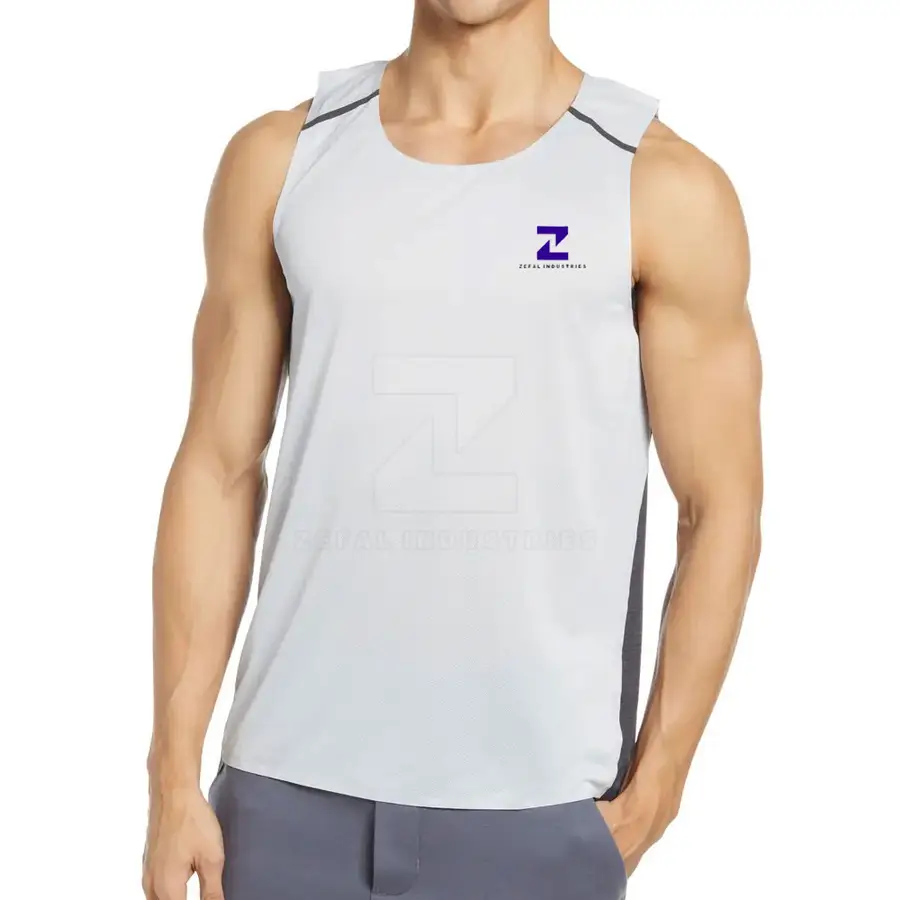 Custom Made Casual Knitted Workout Tank Top for Men-Breathable 100% Cotton Gym Clothing — Zefal Industries product photograph 1 of 6