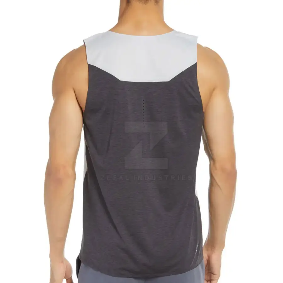 Custom Made Casual Knitted Workout Tank Top for Men-Breathable 100% Cotton Gym Clothing — Zefal Industries product photograph 2 of 6