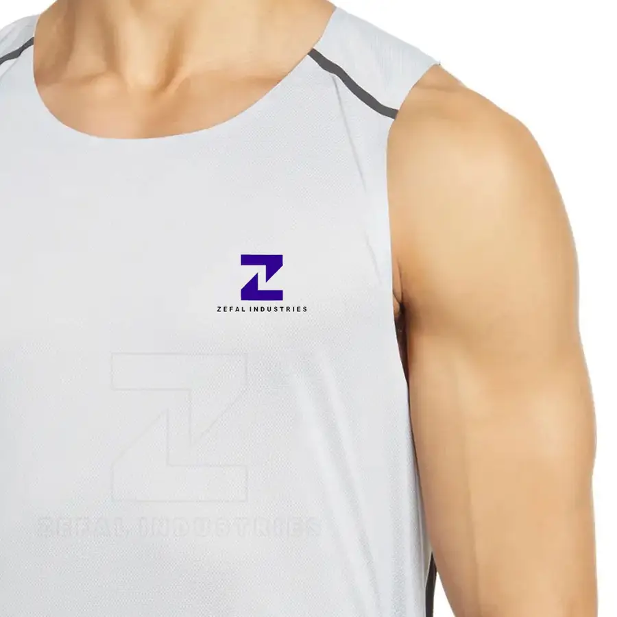 Custom Made Casual Knitted Workout Tank Top for Men-Breathable 100% Cotton Gym Clothing — Zefal Industries product photograph 5 of 6