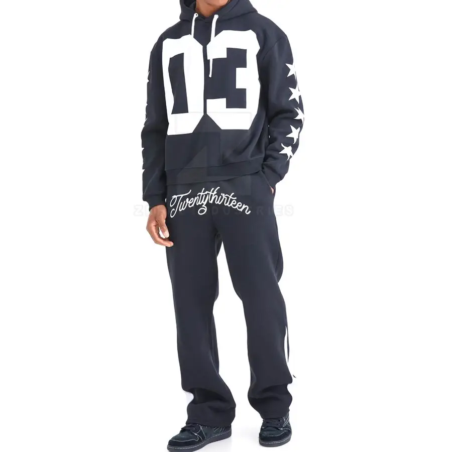 Factory Direct Sale Low MOQ Customizable Winter Plus Size Breathable Hooded Men Tracksuits Sets Private Label 100% Cotton — Zefal Industries product photograph 1 of 6