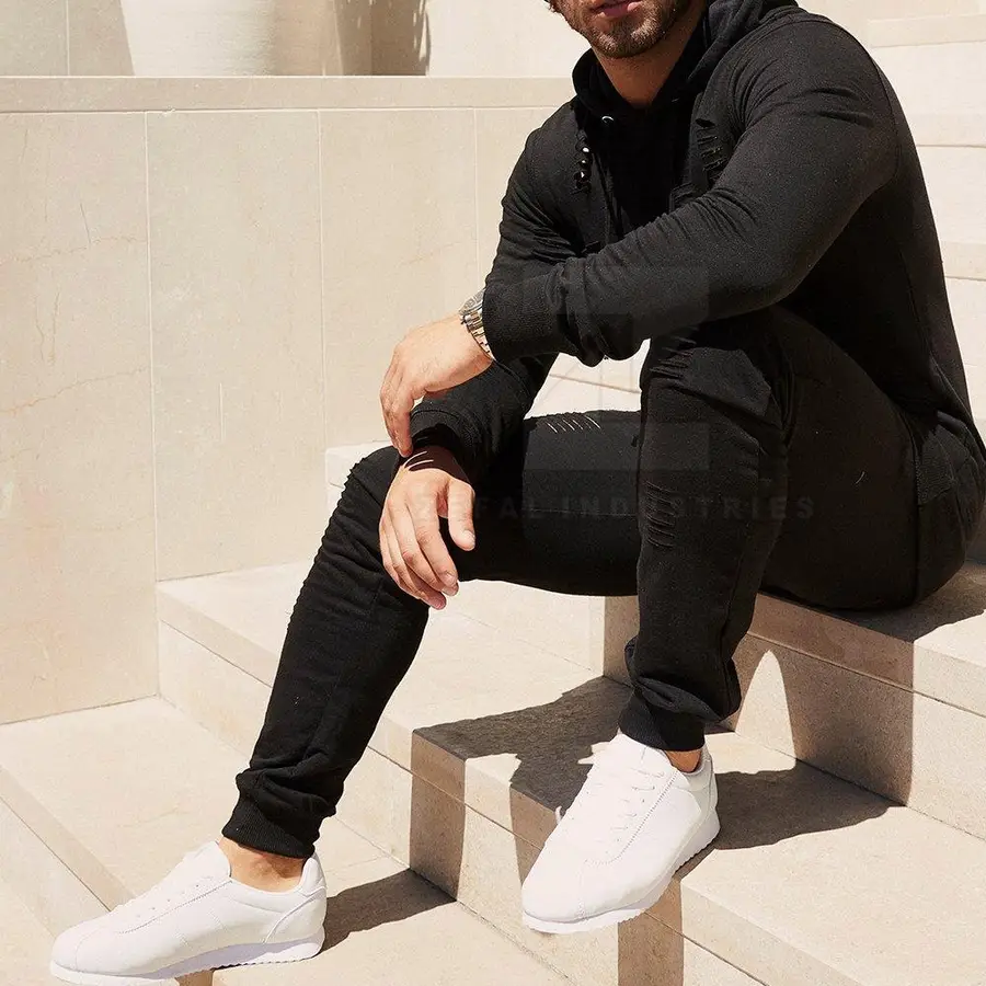 Durable 100% Cotton High Quality Winter Plus Size Breathable Hooded Eco-Friendly Men Tracksuits Sets for Adults — Zefal Industries product photograph 3 of 6