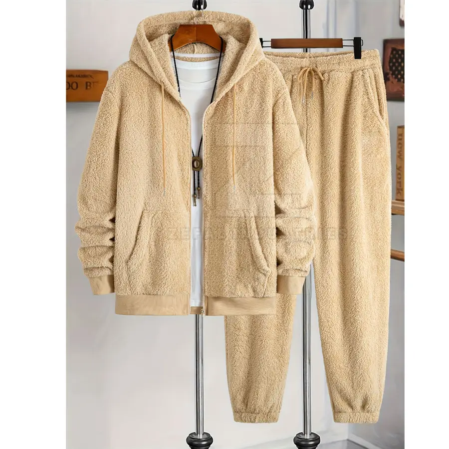 Best Selling New Arrival Men Plus Size Tracksuits Sets Winter Hooded Eco-Friendly Sherpa Fleece 100% Cotton High Quality — Zefal Industries product photograph 1 of 6