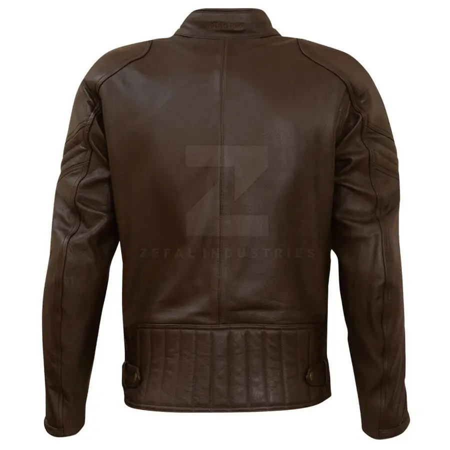 Factory Direct Sale Best Selling Men's Plus Size Leather Motorbike Jacket Premium Quality Breathable Material Full Sleeve — Zefal Industries product photograph 2 of 6