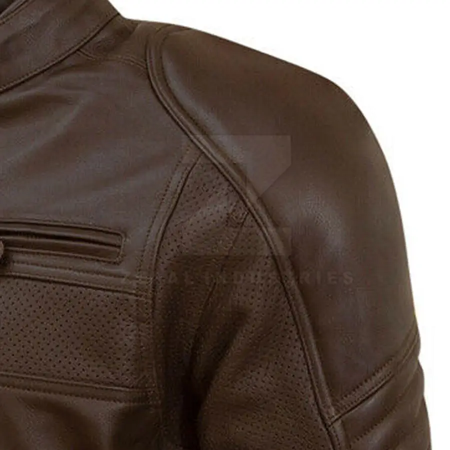 Factory Direct Sale Best Selling Men's Plus Size Leather Motorbike Jacket Premium Quality Breathable Material Full Sleeve — Zefal Industries product photograph 3 of 6