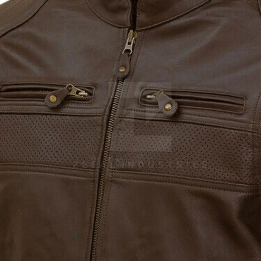 Factory Direct Sale Best Selling Men's Plus Size Leather Motorbike Jacket Premium Quality Breathable Material Full Sleeve — Zefal Industries product photograph 4 of 6