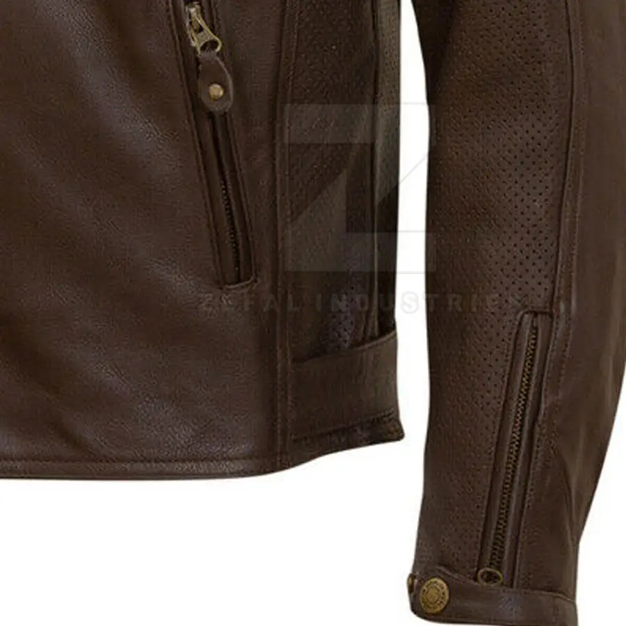 Factory Direct Sale Best Selling Men's Plus Size Leather Motorbike Jacket Premium Quality Breathable Material Full Sleeve — Zefal Industries product photograph 5 of 6