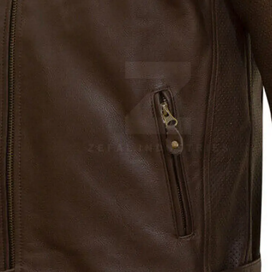Factory Direct Sale Best Selling Men's Plus Size Leather Motorbike Jacket Premium Quality Breathable Material Full Sleeve — Zefal Industries product photograph 6 of 6