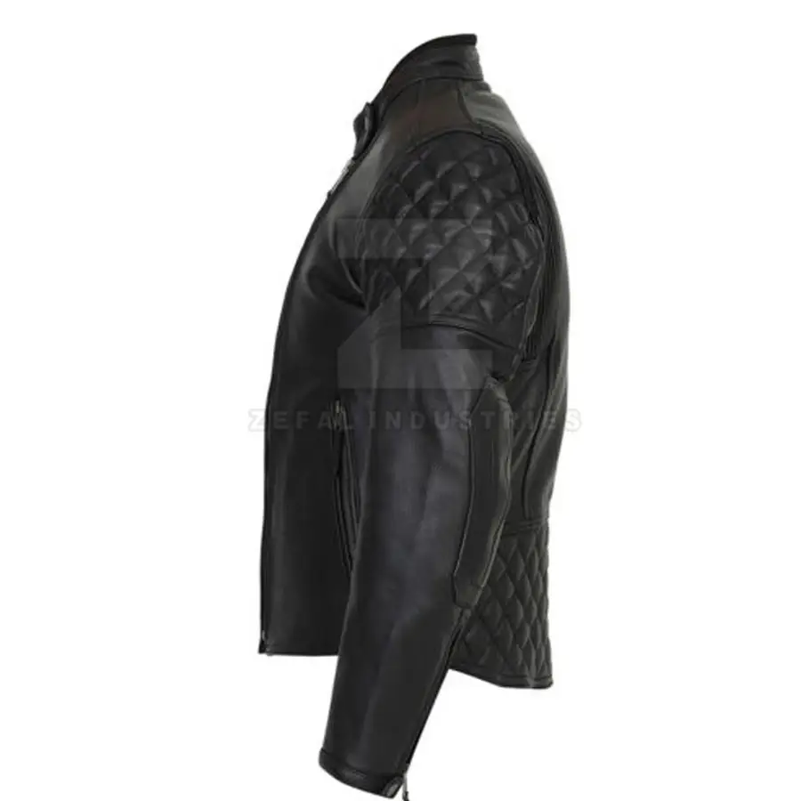 Genuine Leather Breathable Plus Size Men Motorbike Jacket Custom Size High Quality Winter Adult Full Sleeve Customized Colors — Zefal Industries product photograph 4 of 6