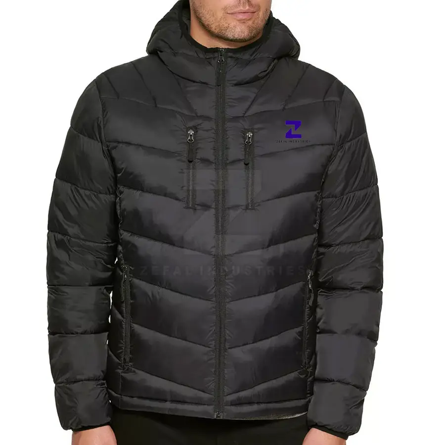 Comfortable Eco-Friendly Breathable Front Logo Outdoor Use Men Puffer Jacket Top Selling Fashion Clothing Winter Jacket — real Zefal Industries product photograph