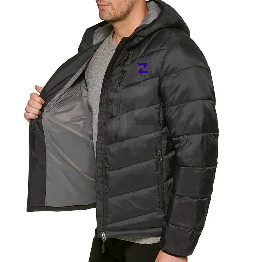 Comfortable Eco-Friendly Breathable Front Logo Outdoor Use Men Puffer Jacket Top Selling Fashion Clothing Winter Jacket — Zefal Industries product photograph 4 of 6