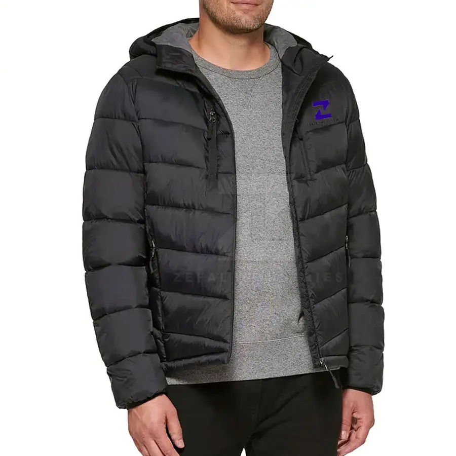 Comfortable Eco-Friendly Breathable Front Logo Outdoor Use Men Puffer Jacket Top Selling Fashion Clothing Winter Jacket — Zefal Industries product photograph 5 of 6