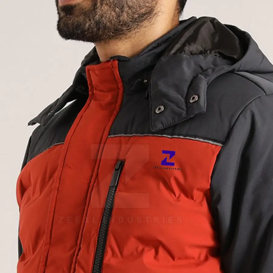 Reasonable Price New Fashion OEM Service Low MOQ Men Puffer Jacket Top Selling New Design Winter Front Logo Customized Colors — Zefal Industries product photograph 5 of 6