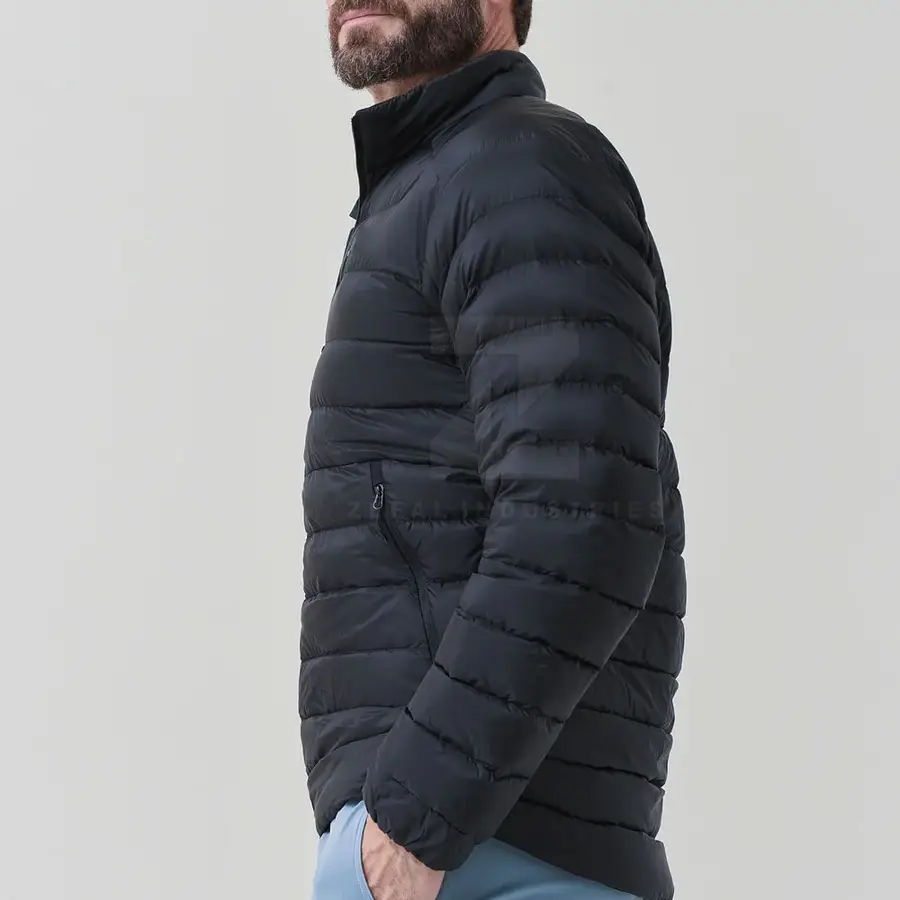 Pakistan Manufacture Breathable Eco-Friendly Men Puffer Jacket 2025 Latest Design High Quality Winter Front Logo — Zefal Industries product photograph 6 of 6