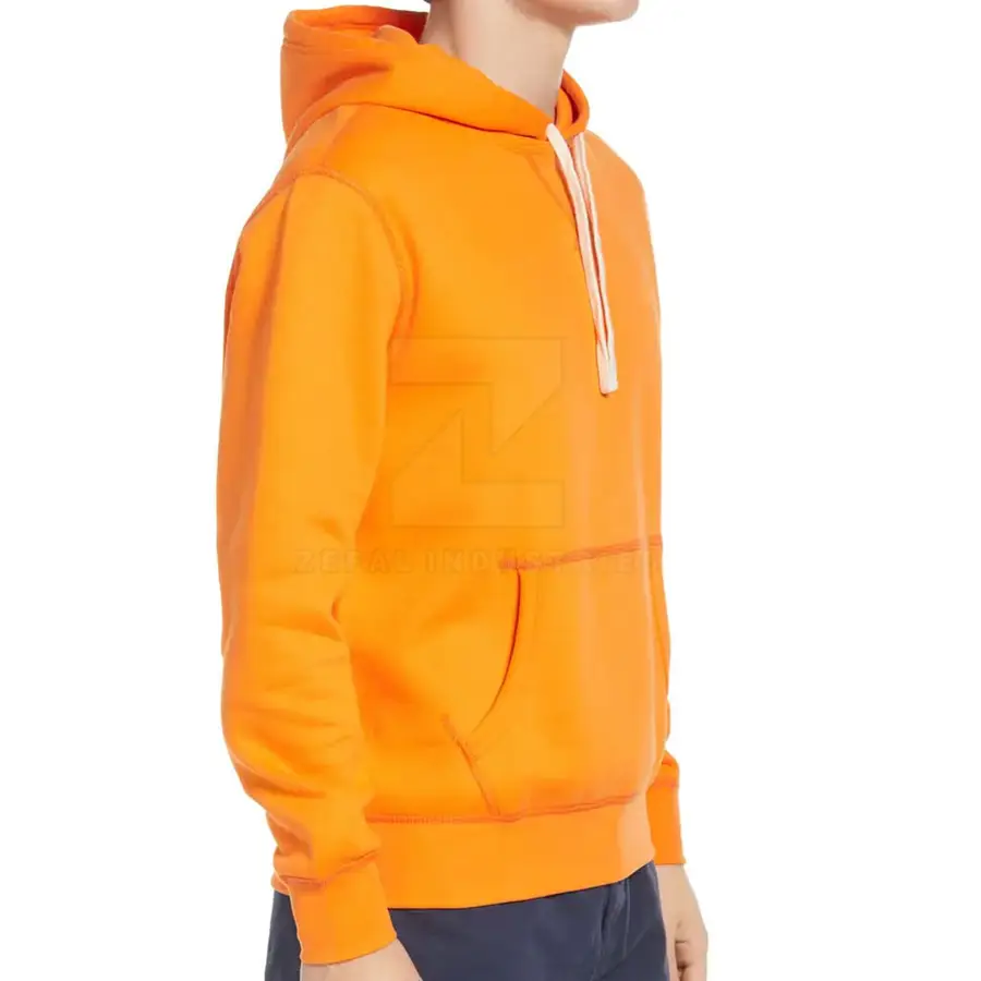 Adults Winter Men Pullover Hoodies 100% Cotton Solid Customized Logo High Quality Custom Design — Zefal Industries product photograph 4 of 6