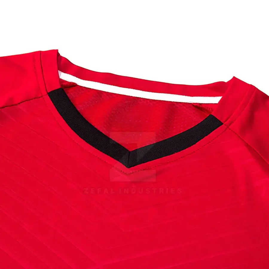 Round Neck Short Sleeves Printed Soccer Jersey Shorts Set High Quality Breathable Lightweight Quick Dry Customized New Design — Zefal Industries product photograph 2 of 6