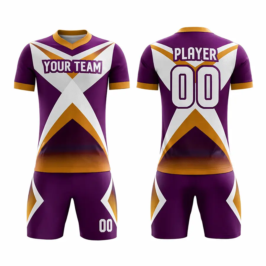 Custom Football Sportswear Team Jersey Sets Men's Practice Shirts Digital Print Anti-Bacterial 100% Polyester Custom Team Brand — Zefal Industries product photograph 3 of 6