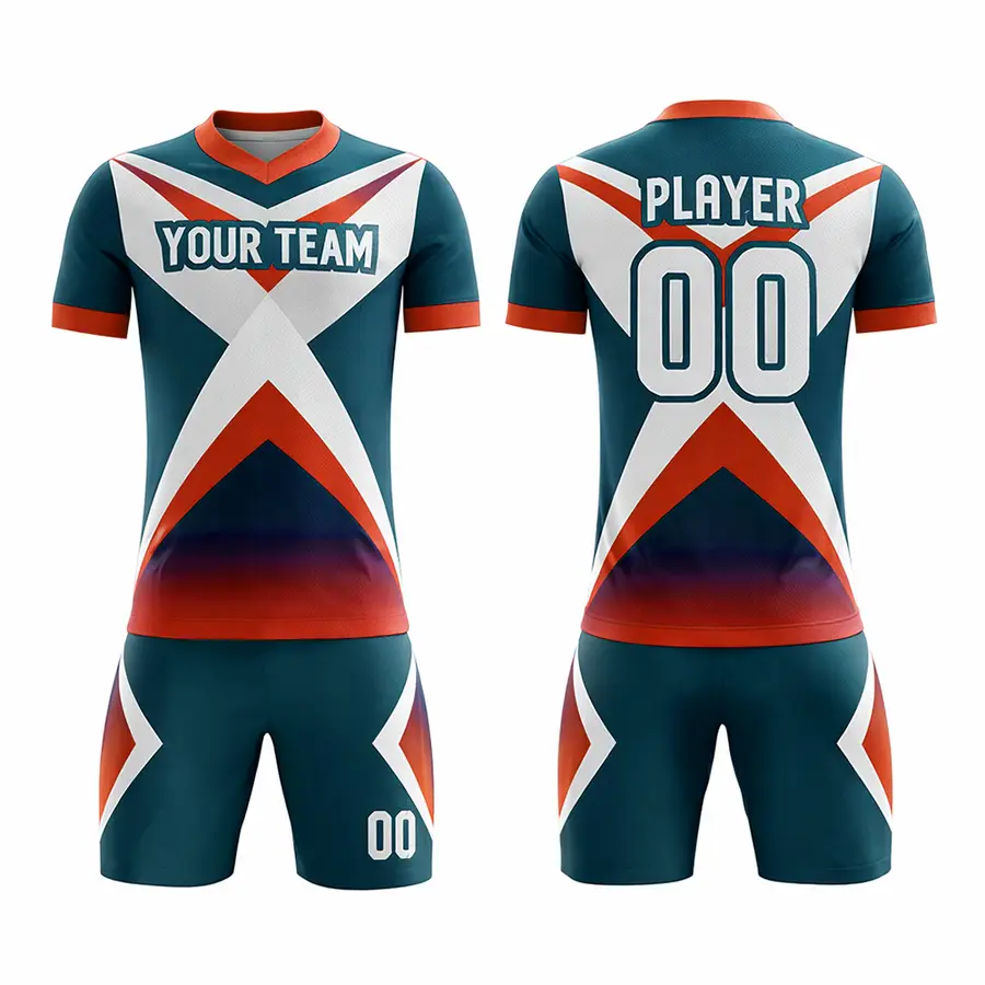 Custom Football Sportswear Team Jersey Sets Men's Practice Shirts Digital Print Anti-Bacterial 100% Polyester Custom Team Brand — Zefal Industries product photograph 4 of 6