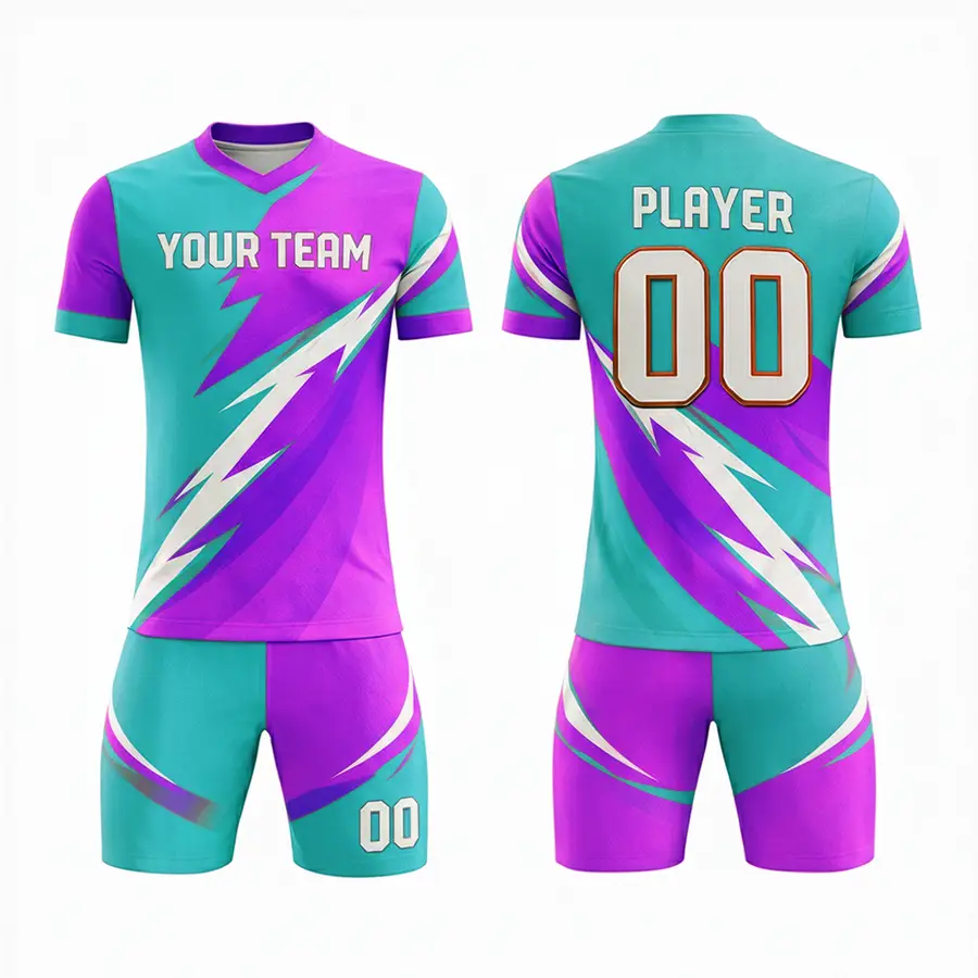 Full Sleeve V Neck Jersey Men's Football Jersey Regular T-Strap Drawstring Closure Quick Dry Breathable Fabric Anti-Bacterial — Zefal Industries product photograph 4 of 6