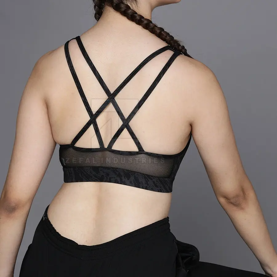 Fashionable Breathable Front Logo Women Sports Bra High Support U-NECK Spandex/Nylon Gym Fitness Workout Online Sale — Zefal Industries product photograph 2 of 6