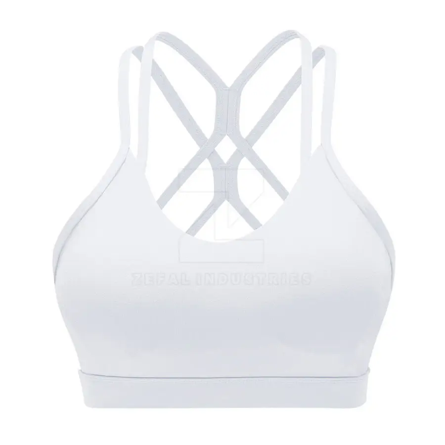 Breathable Women Sports Bra 2025 New Design Quick Dry Lightweight Material High Support U-NECK Eco-Friendly Front Logo — real Zefal Industries product photograph