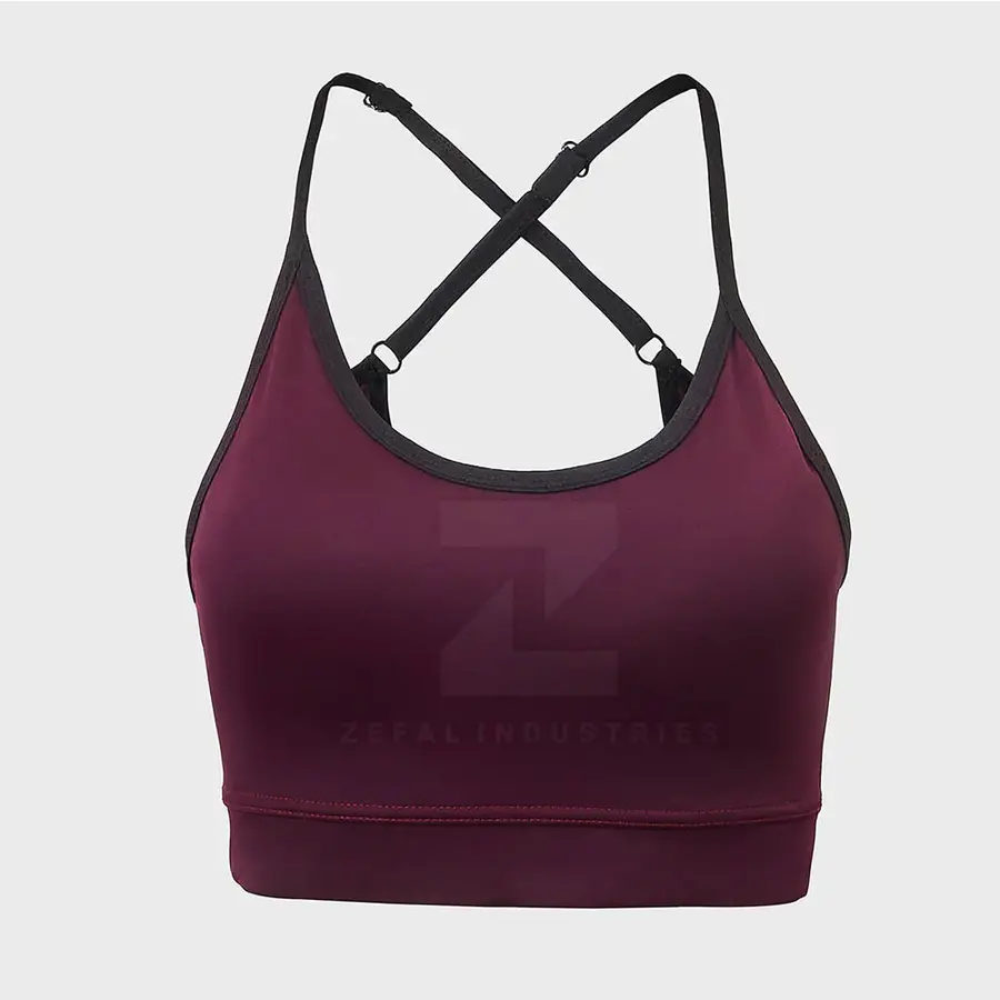 Custom Made High Support Breathable Quick Dry Eco-Friendly Spandex/Nylon Women's Workout Sports Bra Adjustable Straps Front Logo — Zefal Industries product photograph 1 of 6