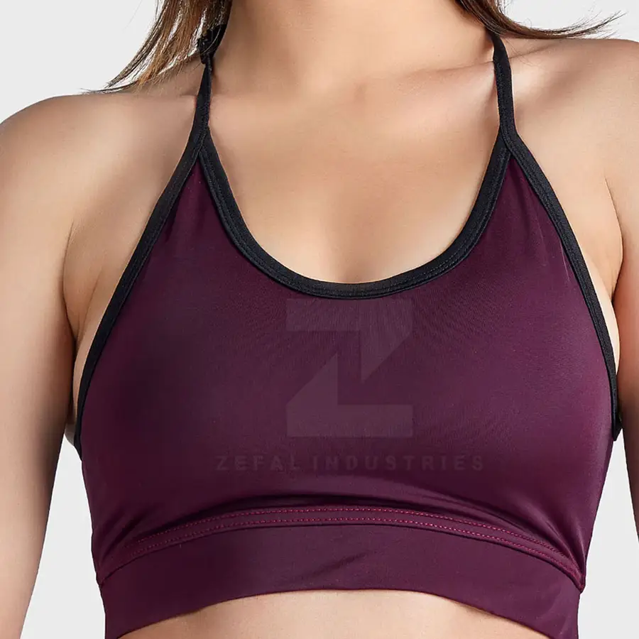 Custom Made High Support Breathable Quick Dry Eco-Friendly Spandex/Nylon Women's Workout Sports Bra Adjustable Straps Front Logo — Zefal Industries product photograph 3 of 6