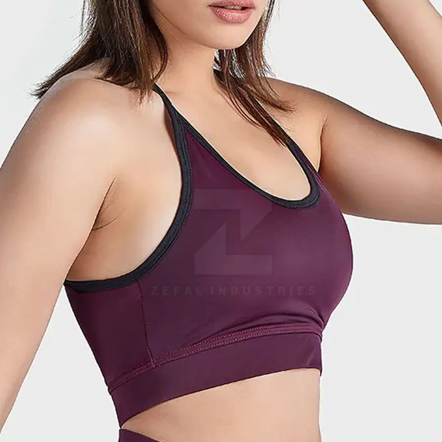 Custom Made High Support Breathable Quick Dry Eco-Friendly Spandex/Nylon Women's Workout Sports Bra Adjustable Straps Front Logo — Zefal Industries product photograph 6 of 6