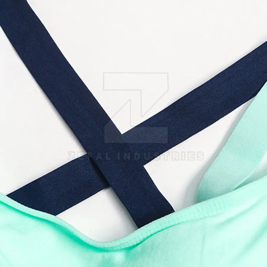 Made Pakistan Women's High Support Breathable Eco-Friendly Sports Bra Adjustable Straps Removable Pads Front Logo Spandex/Nylon — Zefal Industries product photograph 5 of 6