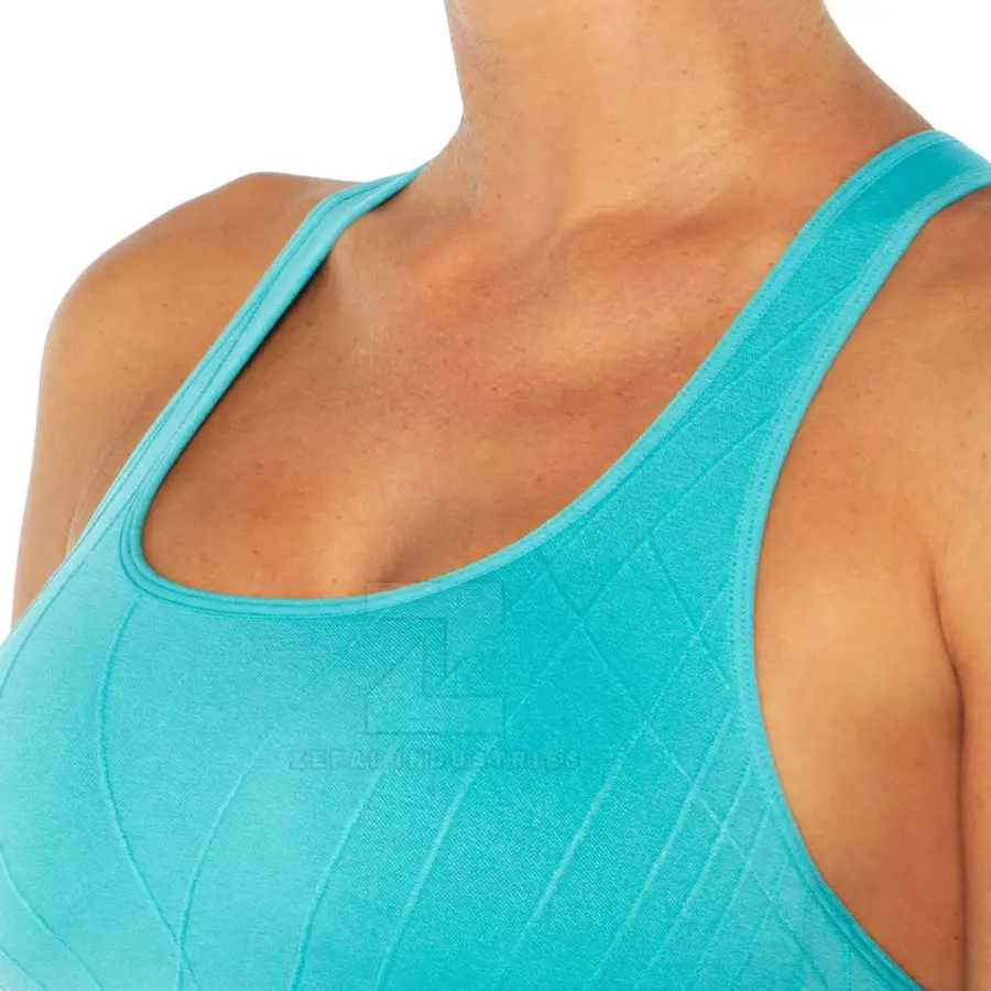 Breathable Quick Dry High Support Eco-Friendly Spandex/Nylon Women's Fitness Sports Bra Removable Pads Adjustable Straps — Zefal Industries product photograph 5 of 6
