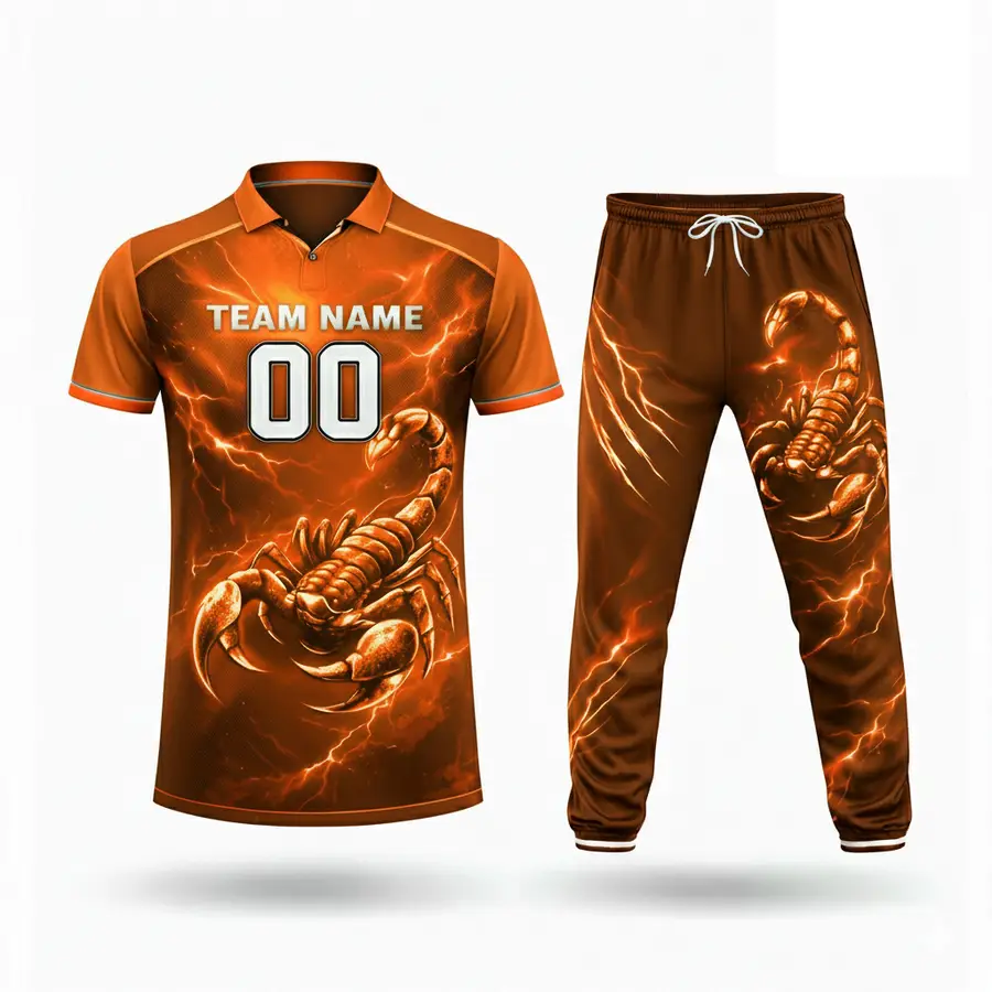 Professional Custom Cricket Uniform with Full Digital Print Logo Design 100% Polyester Anti-Bacterial — Zefal Industries product photograph 4 of 6