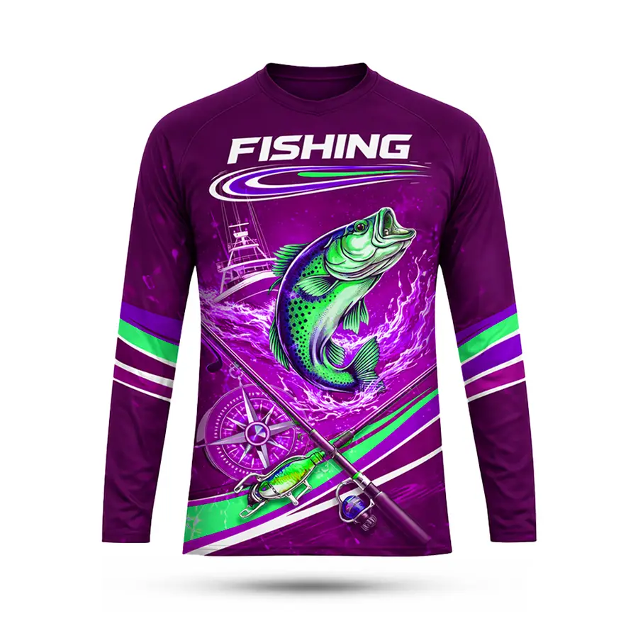 Men Breathable Quick Dry UPF 50 Digital Print Polyester Customizable T-Strap Drawstring Closure Pullover Long Sleeve Winter — Zefal Industries product photograph 3 of 6