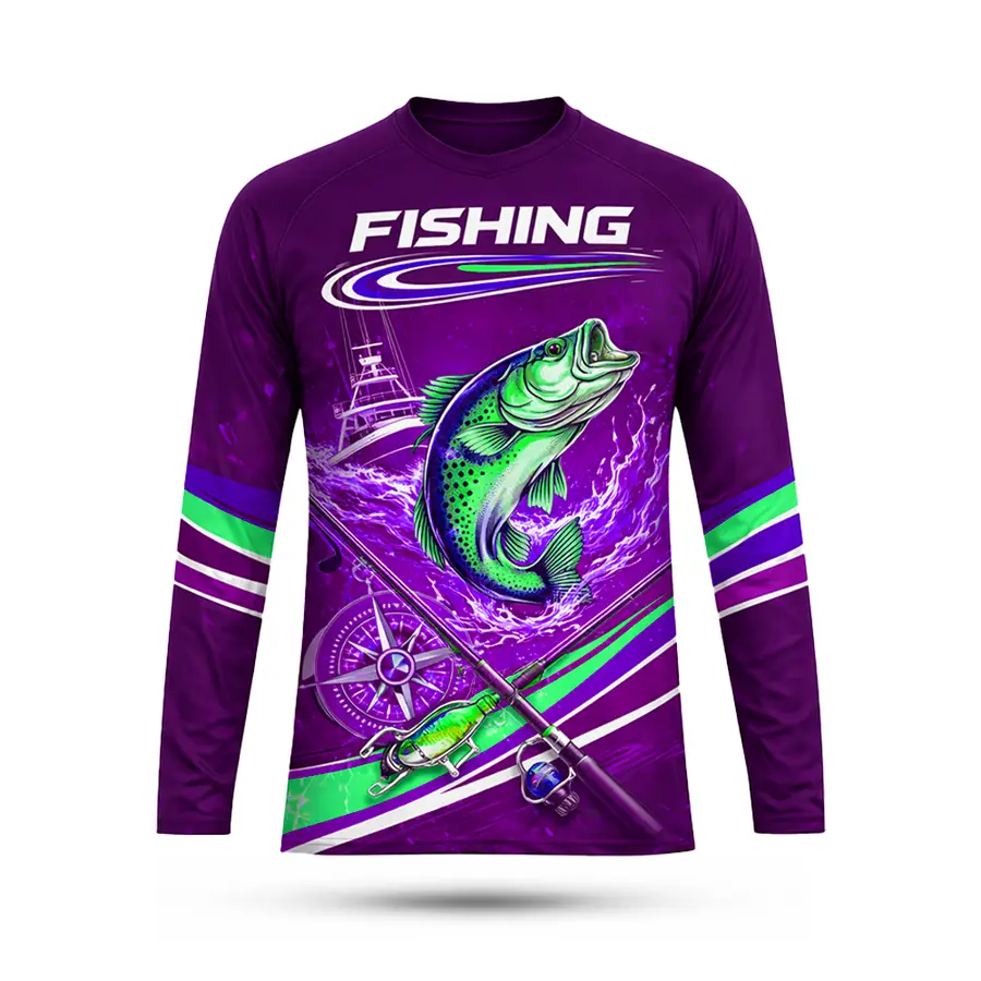 Men Breathable Quick Dry UPF 50 Digital Print Polyester Customizable T-Strap Drawstring Closure Pullover Long Sleeve Winter — Zefal Industries product photograph 5 of 6