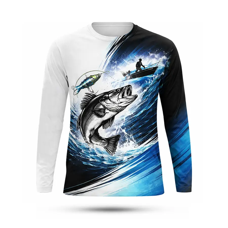 New Custom Men's 100% Polyester UPF50+ Anti-Bacterial Breathable Quick Dry Lightweight Long Sleeve Jersey Round Neck — Zefal Industries product photograph 1 of 6