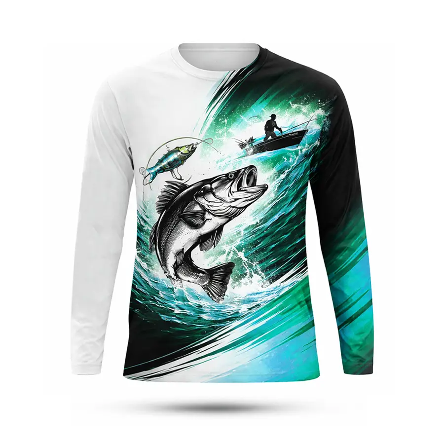 New Custom Men's 100% Polyester UPF50+ Anti-Bacterial Breathable Quick Dry Lightweight Long Sleeve Jersey Round Neck — Zefal Industries product photograph 2 of 6