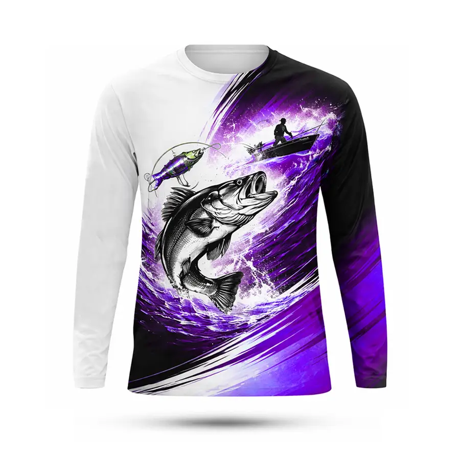 New Custom Men's 100% Polyester UPF50+ Anti-Bacterial Breathable Quick Dry Lightweight Long Sleeve Jersey Round Neck — Zefal Industries product photograph 6 of 6