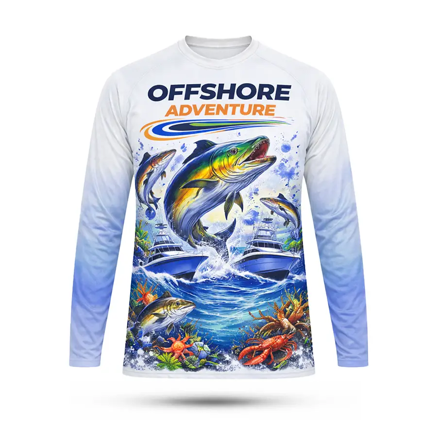 Custom New Fashion Digital Print Anti-Bacterial 100% Polyester Hunting Fish Wear Long Sleeve Made in Pakistan Men — Zefal Industries product photograph 4 of 6