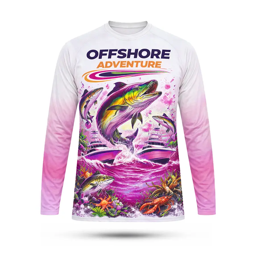 Custom New Fashion Digital Print Anti-Bacterial 100% Polyester Hunting Fish Wear Long Sleeve Made in Pakistan Men — Zefal Industries product photograph 6 of 6