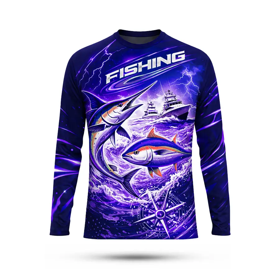 Hot Selling Custom Logo Plus Size Breathable Long Sleeve Drawstring UPF 50+ Quick-Dry Anti-Bacterial 100% Polyester Men's Custom — Zefal Industries product photograph 6 of 6