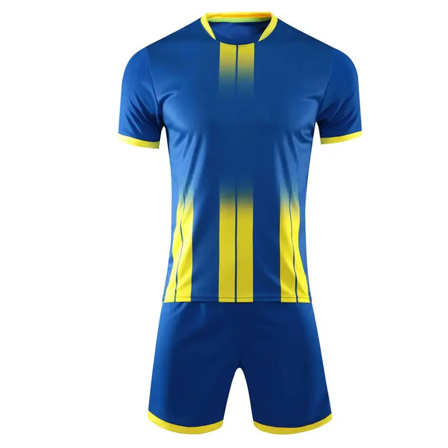 Customized Soccer Uniform Set-High Quality 100% Polyester Garment Dyed Stretch Fabric Heat-Transfer Printed 320g V-neck — Zefal Industries product photograph 2 of 6