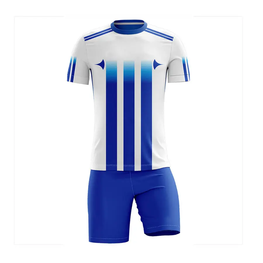 Customized Soccer Uniform Set-High Quality 100% Polyester Garment Dyed Stretch Fabric Heat-Transfer Printed 320g V-neck — Zefal Industries product photograph 3 of 6