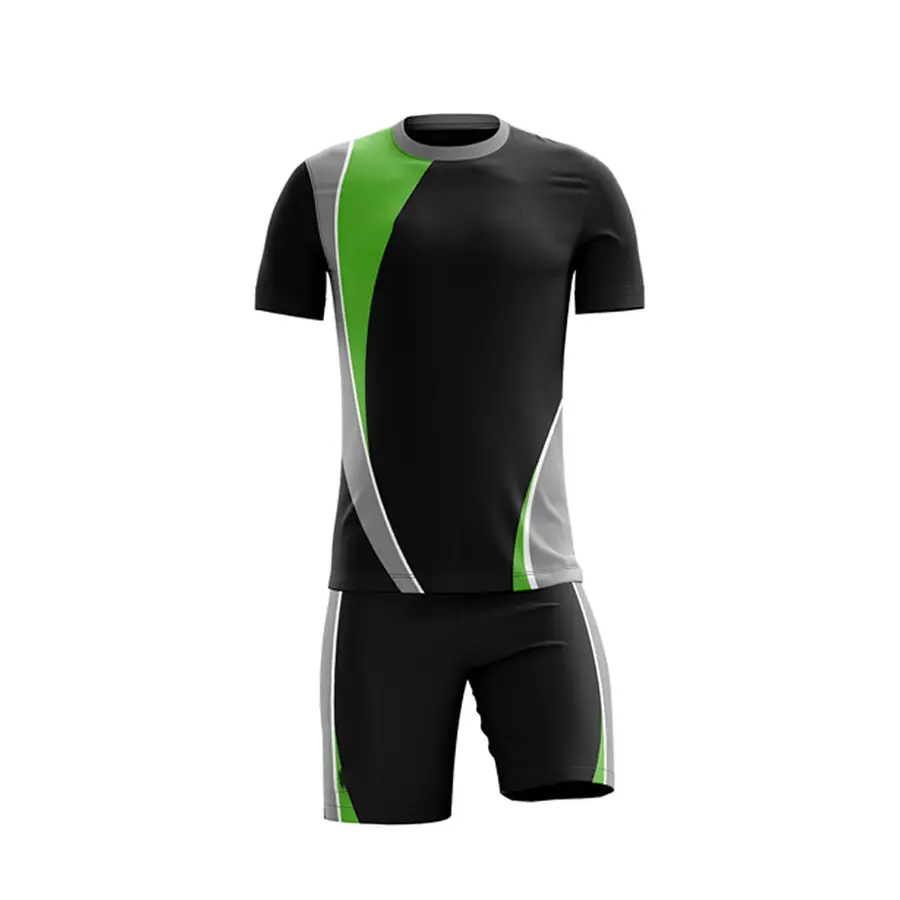 Customized Soccer Uniform Set-High Quality 100% Polyester Garment Dyed Stretch Fabric Heat-Transfer Printed 320g V-neck — Zefal Industries product photograph 4 of 6