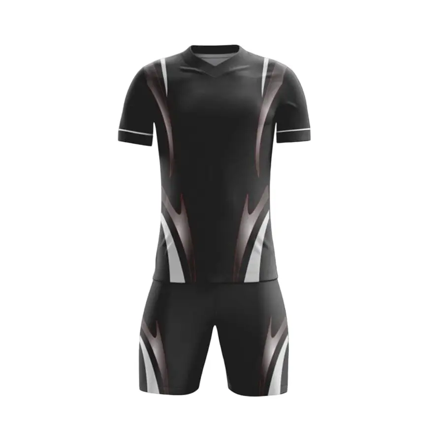 Customized Soccer Uniform Set-High Quality 100% Polyester Garment Dyed Stretch Fabric Heat-Transfer Printed 320g V-neck — Zefal Industries product photograph 6 of 6